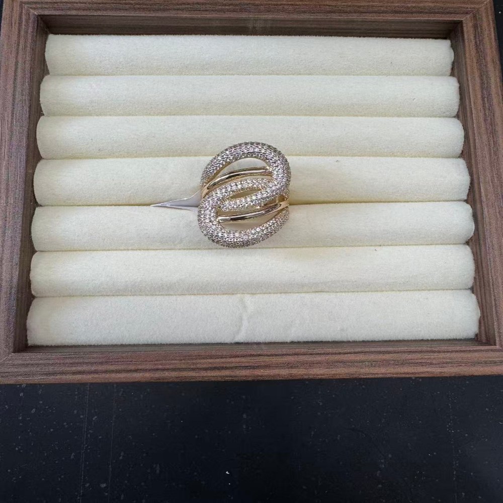 Ring Interwoven Diamond-Cut Wide Band Ring