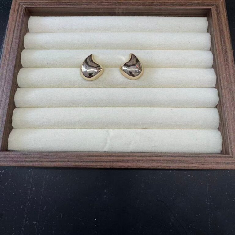 Earrings Sculpted Teardrop Gold-Tone Stud Earrings