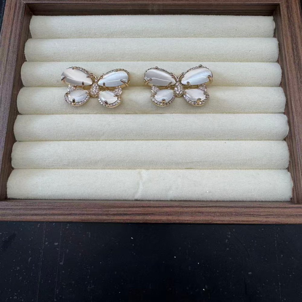 Earrings Butterfly Cat's Eye Stud Earrings